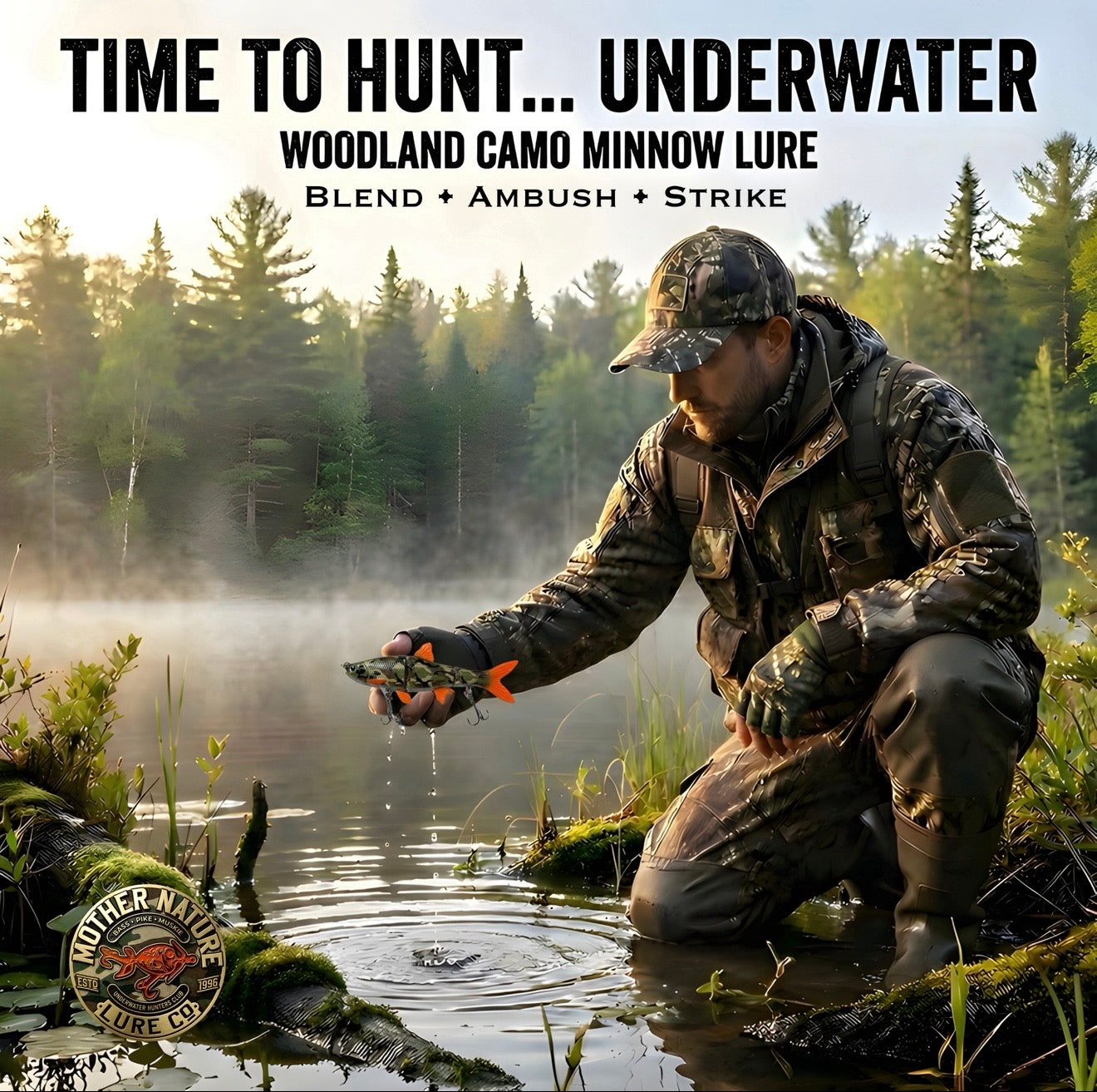 Woodland Camo Minnow (Tin Box)